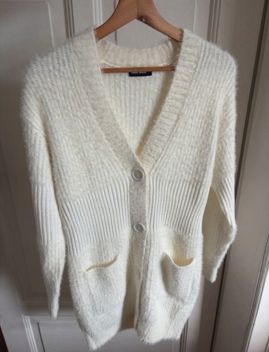 Strickjacke plüsch creme - strickjacke,