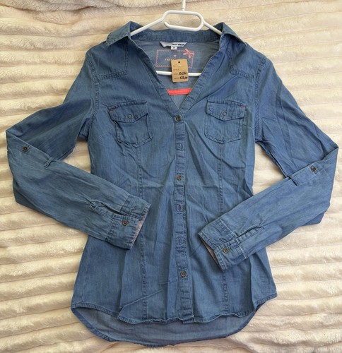 Damen bluse jeansoptik tally - bluse,