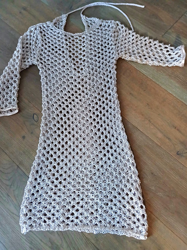 Damen häkel strandkleid - damen, beige