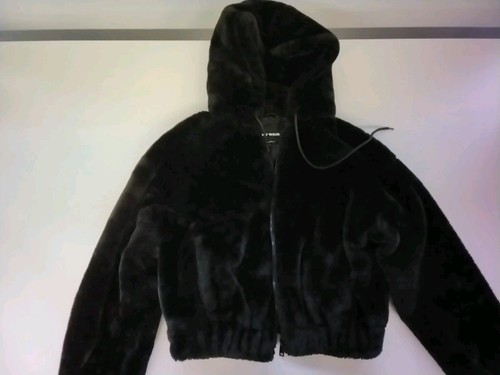 Schwarze kurze kunstfelljacke - schwarze,