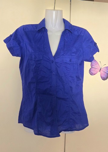 Blaue kurzarm bluse - blaue, von